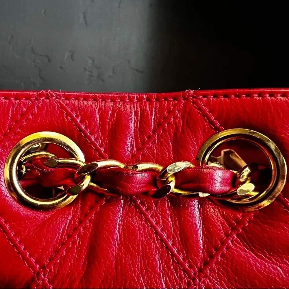 Chanel bicolore vintage lambskin chain shoulder bag. RARE - Picture 5 of 17